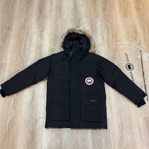 Canada Goose Expedition Men's Black Down Parka with Fur-Trim Hood